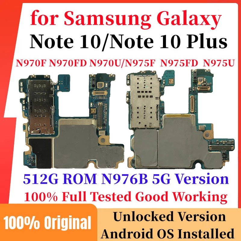 High Quality Unlocked Motherboard For  Galaxy Note 10 N970F N970FD N970U Note 10 Plus N975F
