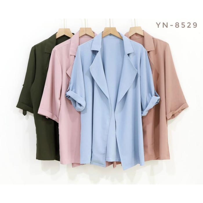 Nova Blazer Outer Flowy Comfy Wanita - Blazer Outer Korean Style Baju Linen