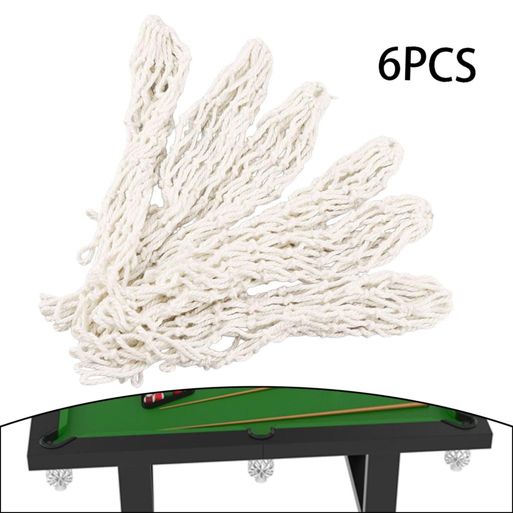 6x Billiards Table Nets, Billiards Table Mesh Pocket,Pool Snooker Table,Support,Pool Table