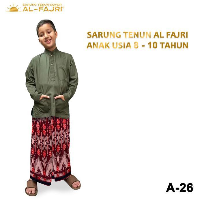 SARUNG Tenun ANAK GOYOR PREMIUM Corak Motif Muslim Nyaman Batik Songket Hitam Kain Promo