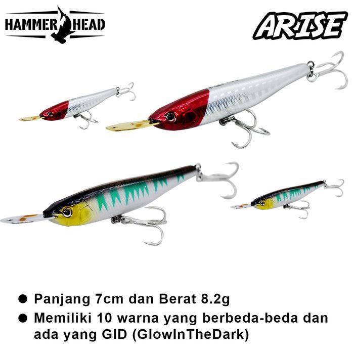 Ada Stok Hammerhead Umpan Minnow Arise 5.6G/40mm - 8.2G/70mm Umpan Pancing Minnow Minnow UL