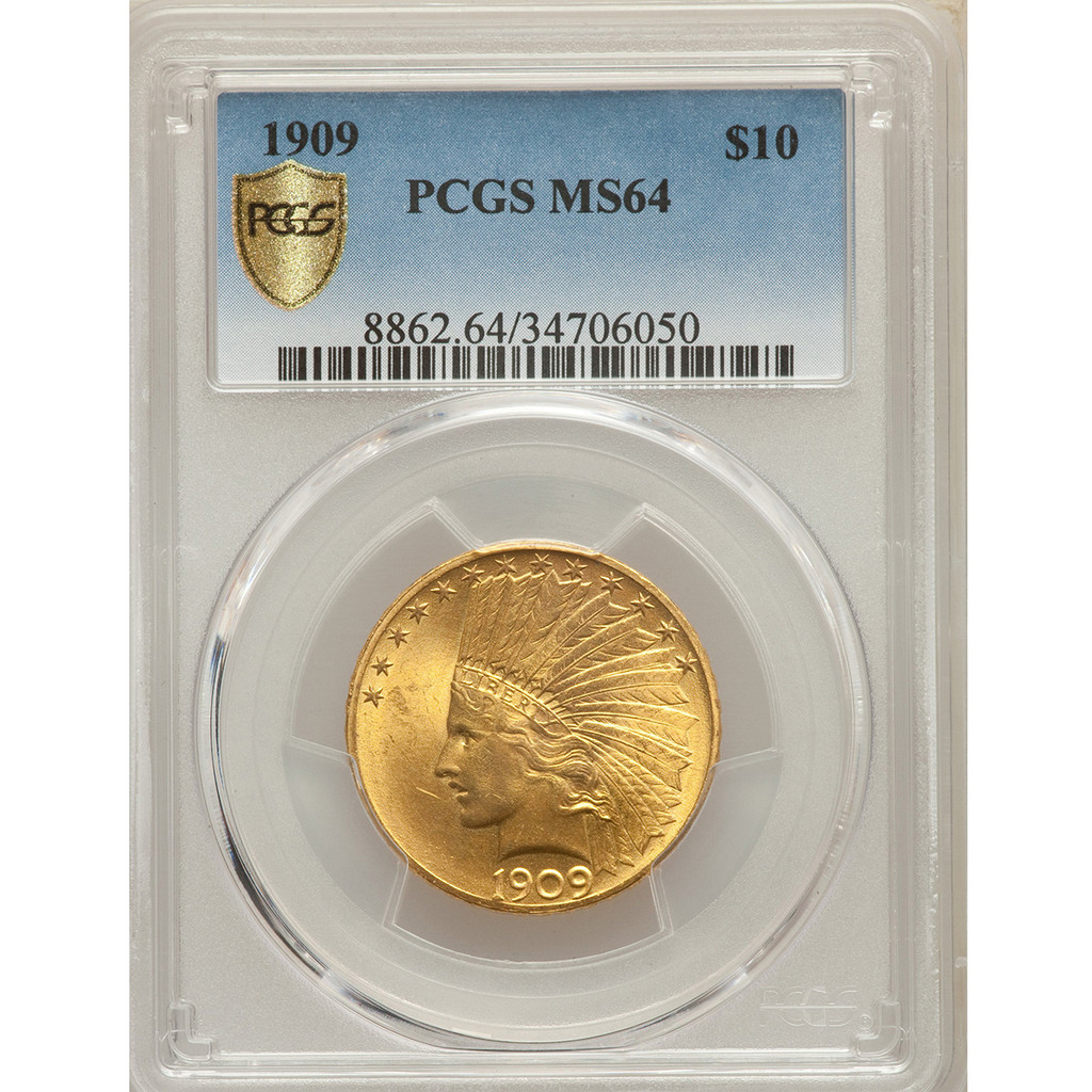 1909 United States $10 India Gold Coins Eagle Coin Collectibles Coins Sealed in Box Holder Case NGC 