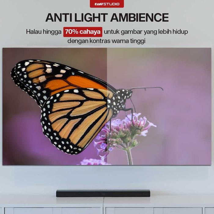 Terlaris Kain Layar Proyektor Anti-light Ambient Screen Curtain - Layar Proyektor Besar 60 inch / 72