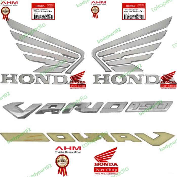 Emblem Logo Timbul Vario 150 Chrome
