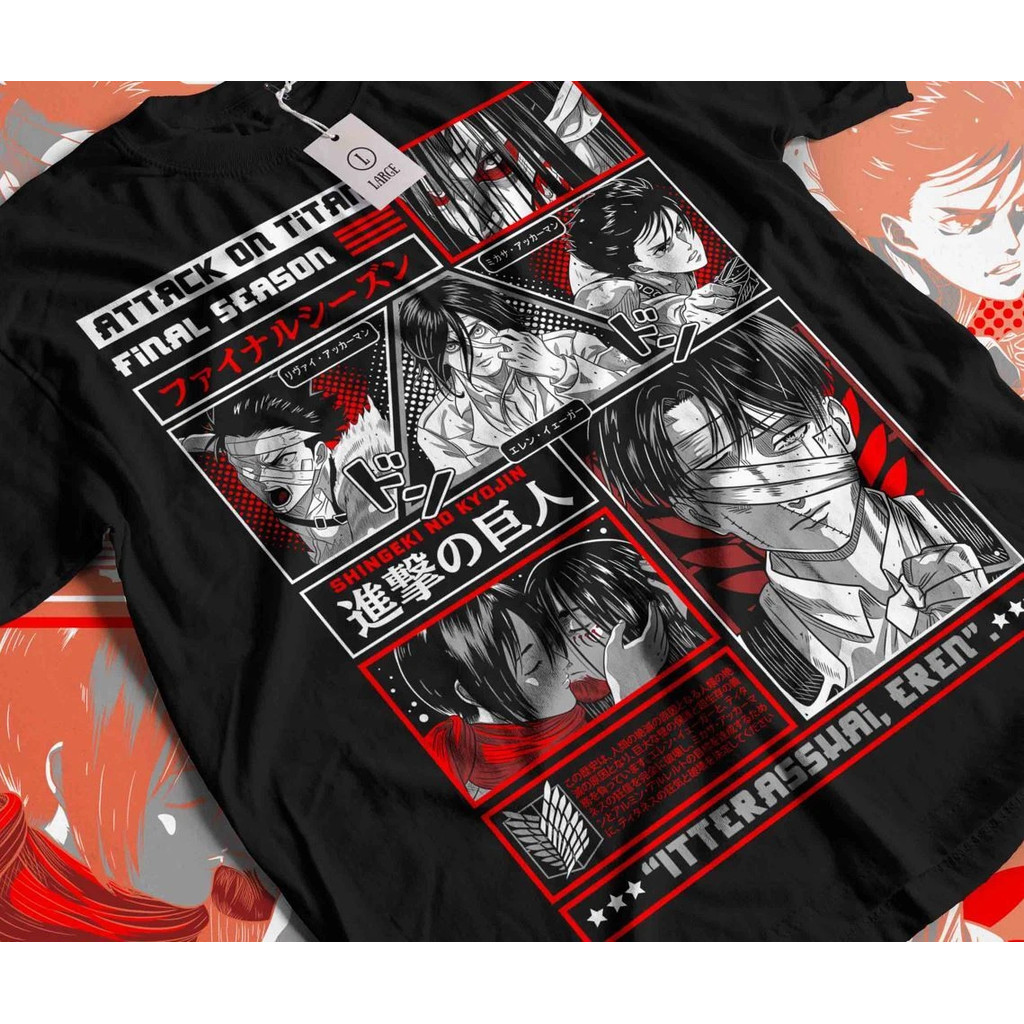 Levi Shirt AOT TShirt Attack On Titan Tshirt Eren Mikasa Erwin Hange Anime Tee