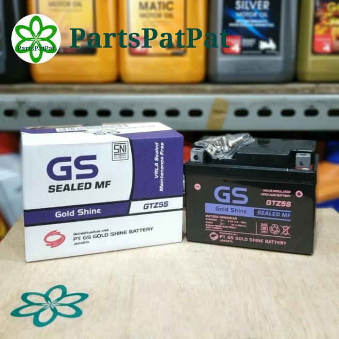 Aki Accu Motor Gs Gold Shine Gtz5S Gtz-5S Ytz5S Gs Goldshine Siap Kirim