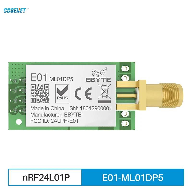 nRF24L01 PA LNA 2.4GHz Wireless RF Module IoT SPI Transmitter CDSENET E01-ML01DP5 20dbm Long Range