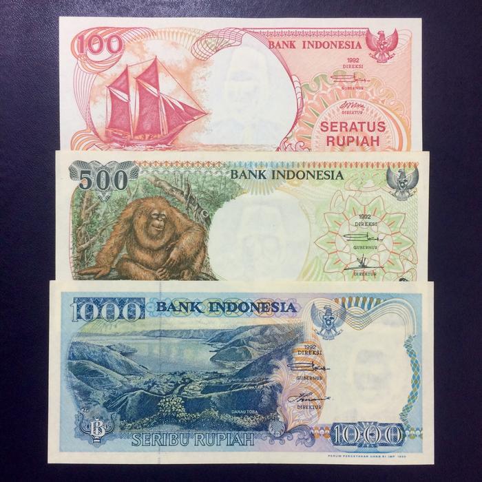 Diskon Uang Kuno Indonesia Set 1992 / 100,500,1.000 / Koleksi / Hobi Original
