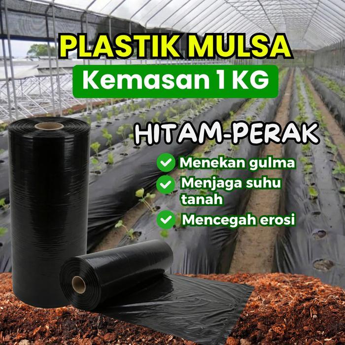 Premium Plastik Mulsa Hitam-Perak Kemasan 1 Kg / Plastik Mulsa Pertanian / Plastik Mulsa Kiloan /