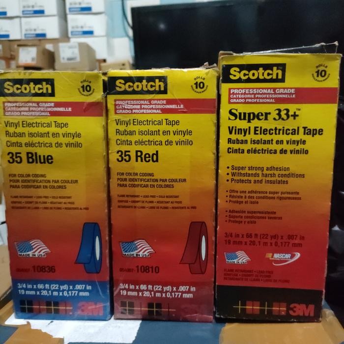 ISOLASI SCOTCH SUPER 33+ ORIGINAL USA VINYL ELECTRICAL TAPE