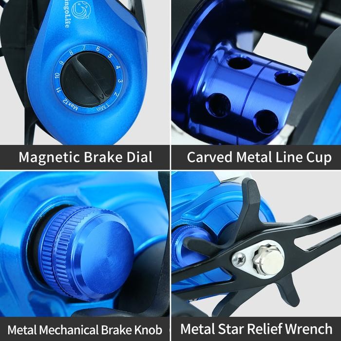 Bingolife Set Pancing Reel Pancing Penggulung 18+1Bb 8.1:1 Gear Ratio Fishing Reel Untuk Memancing