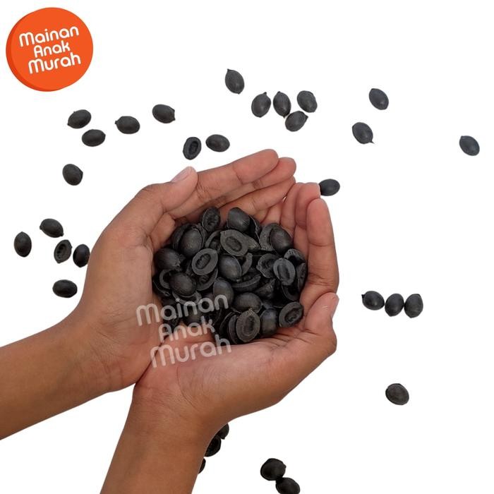 (Best) Refill Kerang Congklak Dakon Kuwuk Hitam Plastik 1 Pack Isi 100 Buah