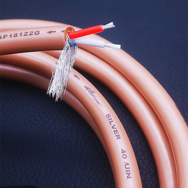 NEW UK Shark SP18122G 2-Core 6N Pure Copper Silver Plated Fever Audio Signal Cable Amplifier Audio C