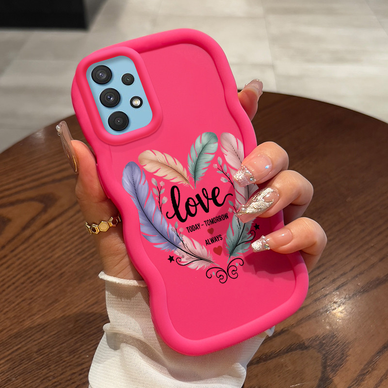 Casing HP Untuk Samsung A32 A31 A33 5G Case Bulu berwarna Wavy Edge Macaron Cesing Silikon Softcase 