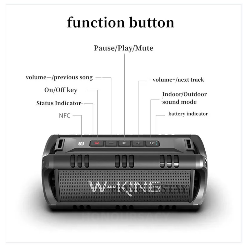W-KING high-power bluetooth speake portable super bass home theater 3D stereo subwoofer wireless out