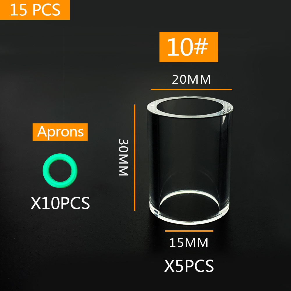 15Pcs TIG Welding Torch  Glass Cup For WP9 WP20 WP17 WP18 WP26 TIG