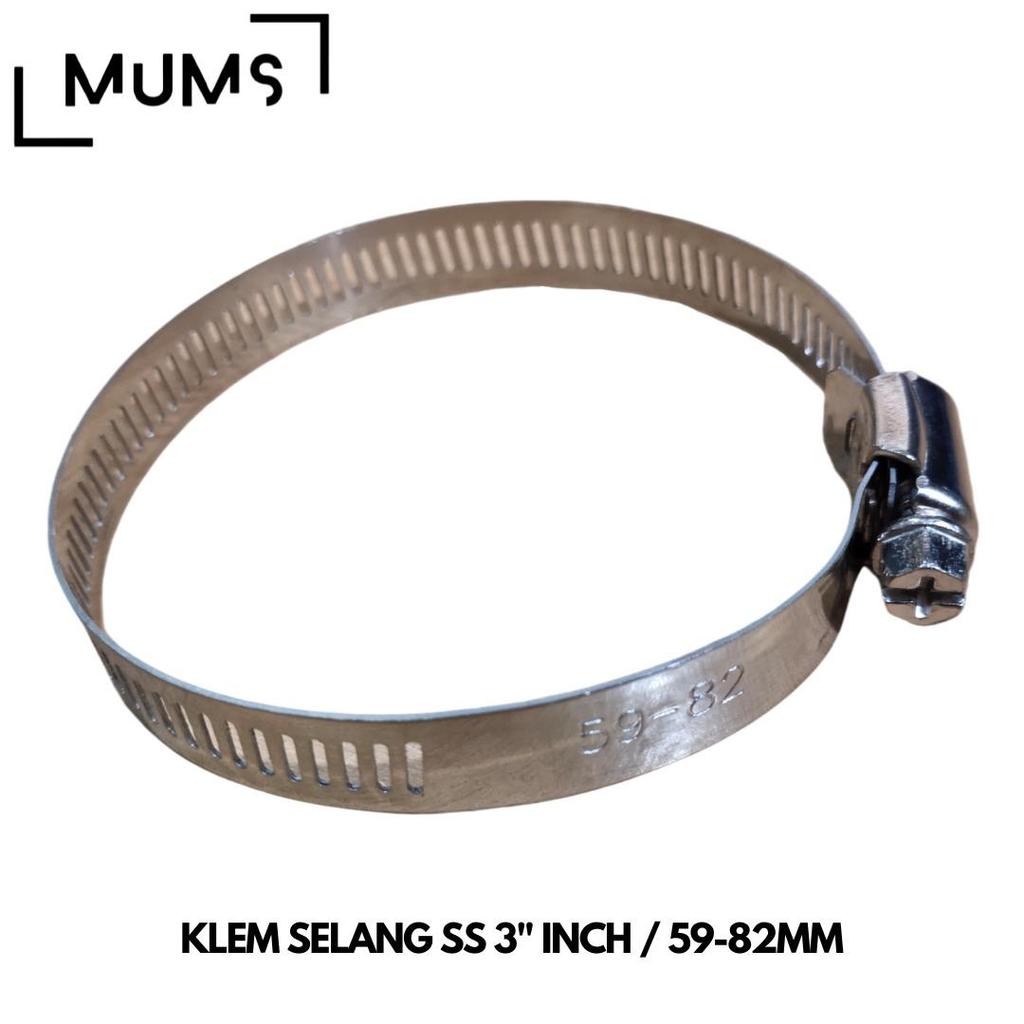 LIE1301 - Klem Selang Stainless Cincin Pengaman Kompresor Regulator Kompor Gas 3" Inch Hose Clamp Be