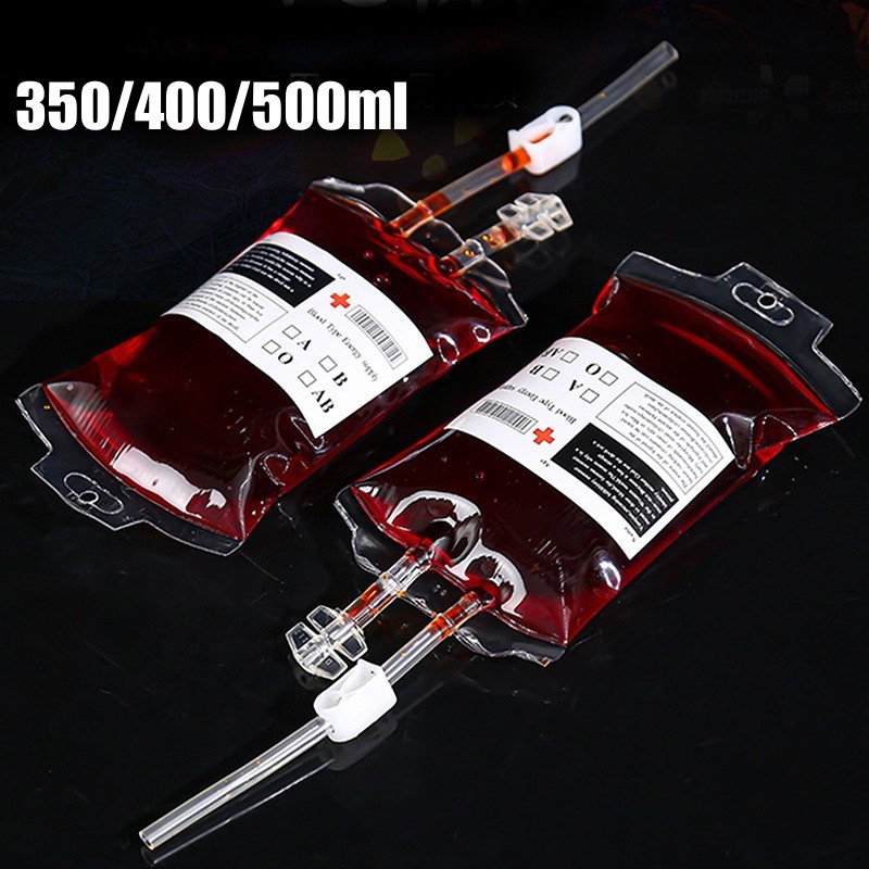 Transparent Food Grade Pvc Drink Beverage Bag Vampire Blood Bag Cosplay Pouch Pro Halloween Party