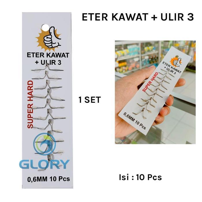 Kolongan Pancing 1 Set Ring / Eter Kawat Stainless Steel Kaki 2 Ulir 3 Buat Joran Besutan Kolaman
