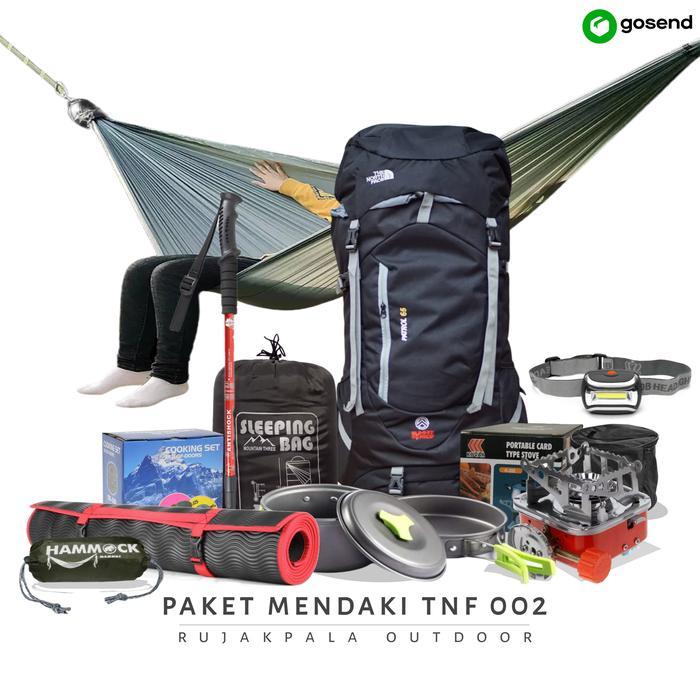 paket mendaki termurah tas gunung tnf elektra 60L lokal paket komplit