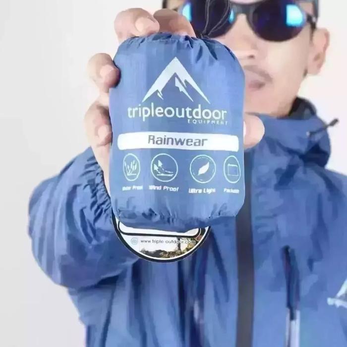 RM Rain jacket Triple Ultralight full waterproof - jaket anti air - Jaket outdoor lipat ringan -
