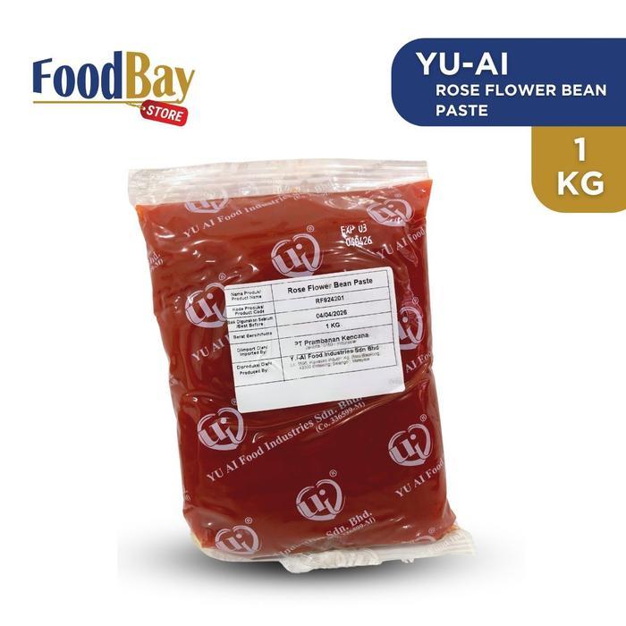 YU AI - Rose Flower Bean Paste 1 Kg - Filling mooncake rasa bunga mawar Merah