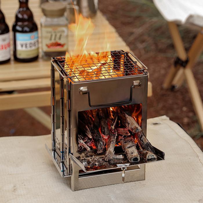 BBQ Stove Kayu Bakar Kompor Api Portable Camping Firewood Stove