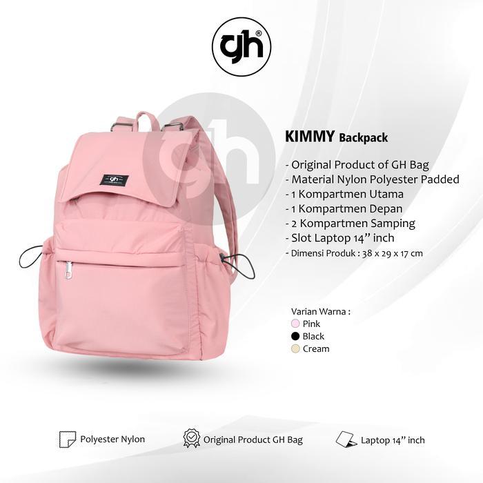 GH-Bag KIMMY Backpack Sekolah Tas Ransel Kuliah Slot Laptop 14" inch