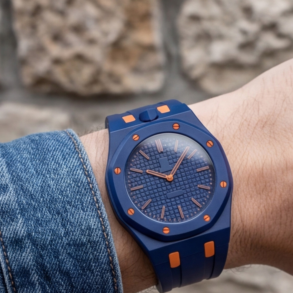 PC+Silicone Strap For Swatch x AP Royal pop Pocket Watch Integrated Modification Wristband Watches