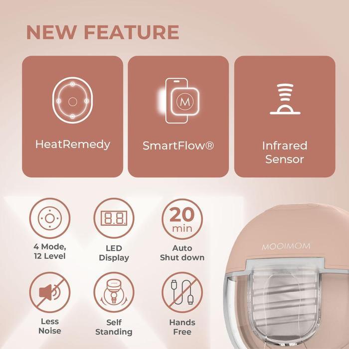 MOOIMOM - 1 Pompa Asi Elektrik - Handsfree breast pump tanpa kabel - Pumping asi portable