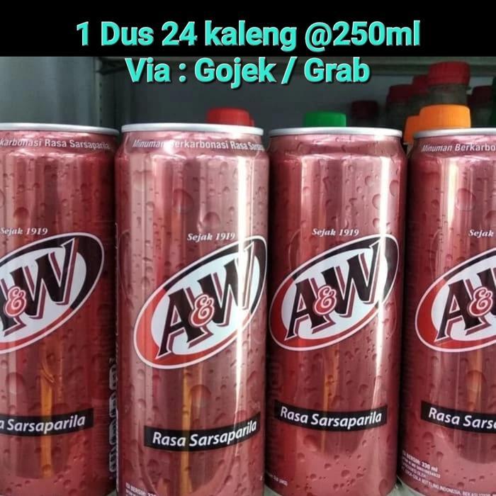 TERLARIS A&W minuman kaleng 330ml / minuman kaleng AW via GRAB GOJEK READY