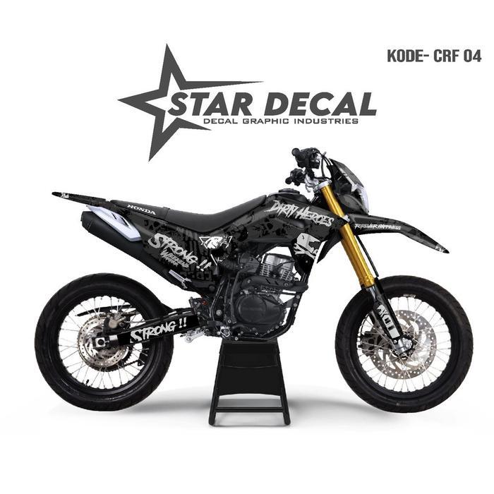 Decal Stiker Motor Crf Full Body Hitam Dirty Heroes