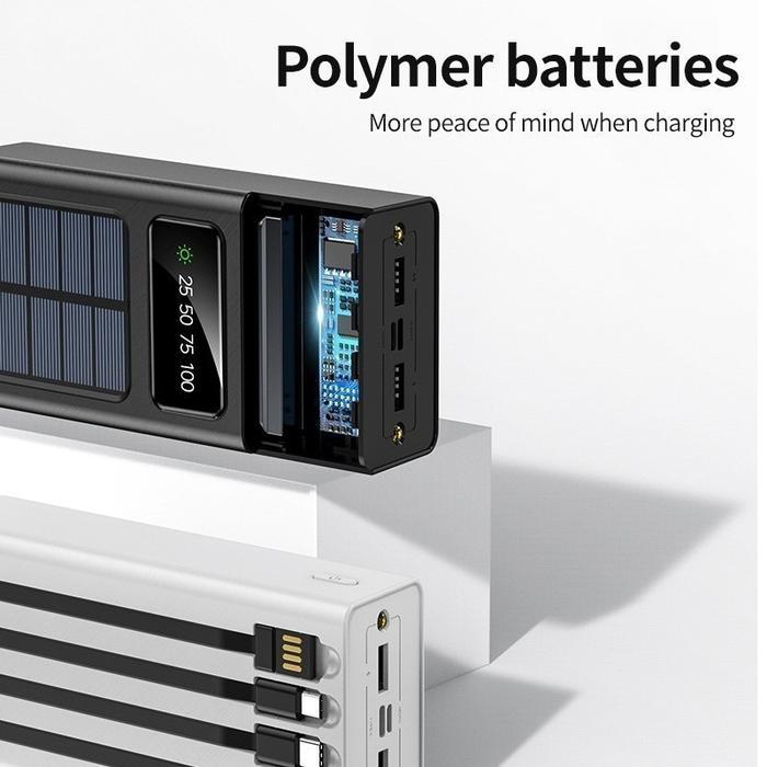 50000/100000 mAh Powerbank Robot Power Bank Solar Cell Tenaga Surya Portable Led Indikator