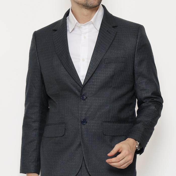 LAWELL BRAVO Set Jas Formal Pria Navy Check Kecil Regular Fit - Jas, L