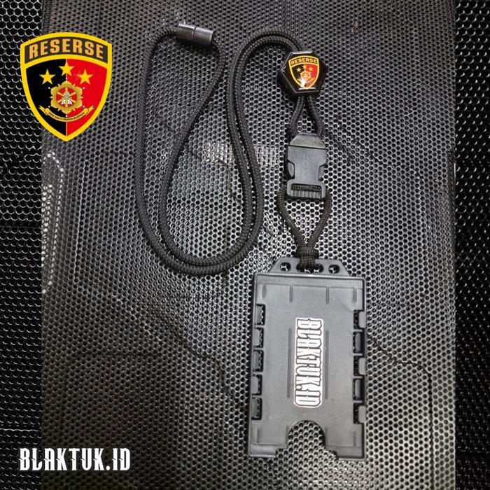 TERLARIS Lanyard tactical holder id card Slide exagonal logo RESERSE RESKRIM BARESKRIM POLRI READY