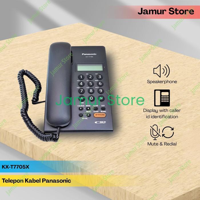 Baru Telepon Kantor/Telepon Rumah/Telepon Kabel Panasonic Kx-T7705 Black