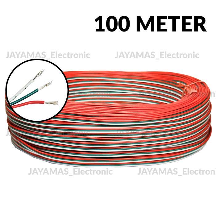 Kabel Rgb 3 Jalur Awg 22 100 Meter / Kabel Addressable Rgb Awg 22 / Kabel 3 Pin 100M New