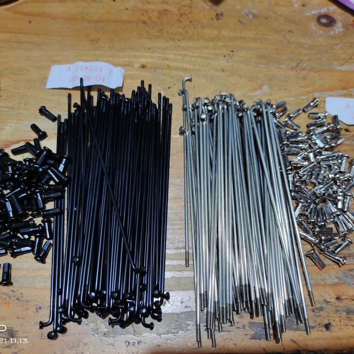 Motion Bike - jari jari stainless ukuran 124x14 g merk GT spokes persatu roda isi 36pc
