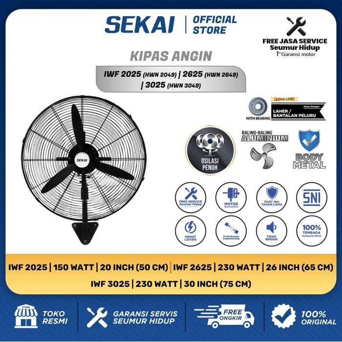 Sekai Kipas Angin Dinding Industri 30 Inch IWF 3077 / IWF3077 - IWF3025