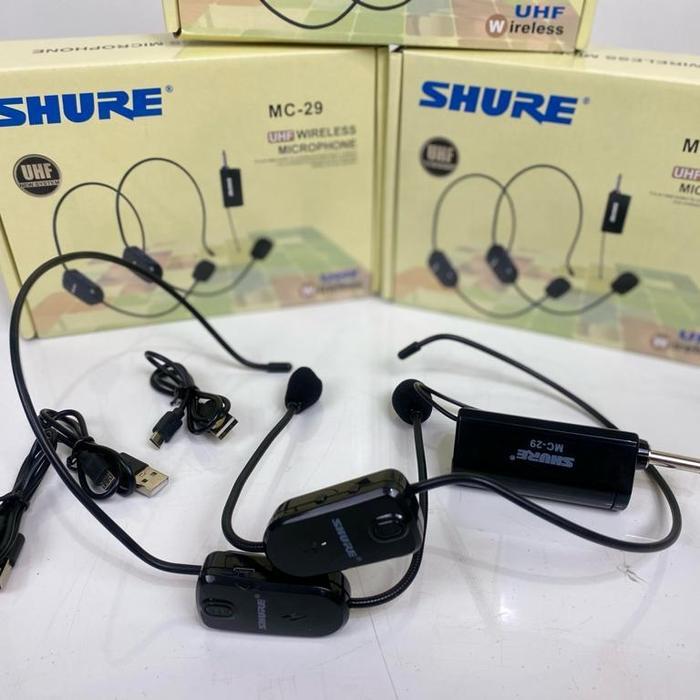 MIC WIRELESS HEADSET SH MC29 MC 29 MICROPHONE 2MIC HEADSET