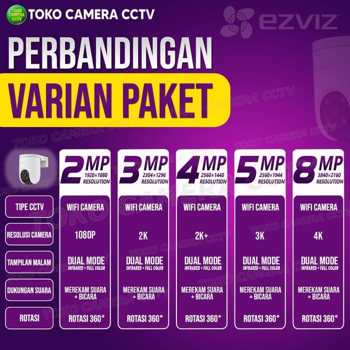 PAKET CCTV WIFI PTZ EZVIZ OUTDOOR 4 2 KAMERA