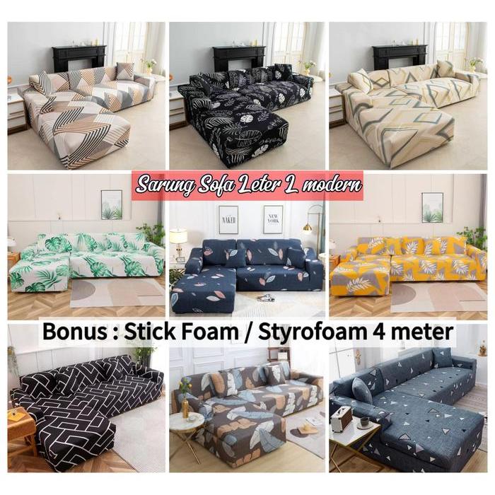 Cover Sofa Motif Letter L/Sarung Penutup Sofa Letter L Sale