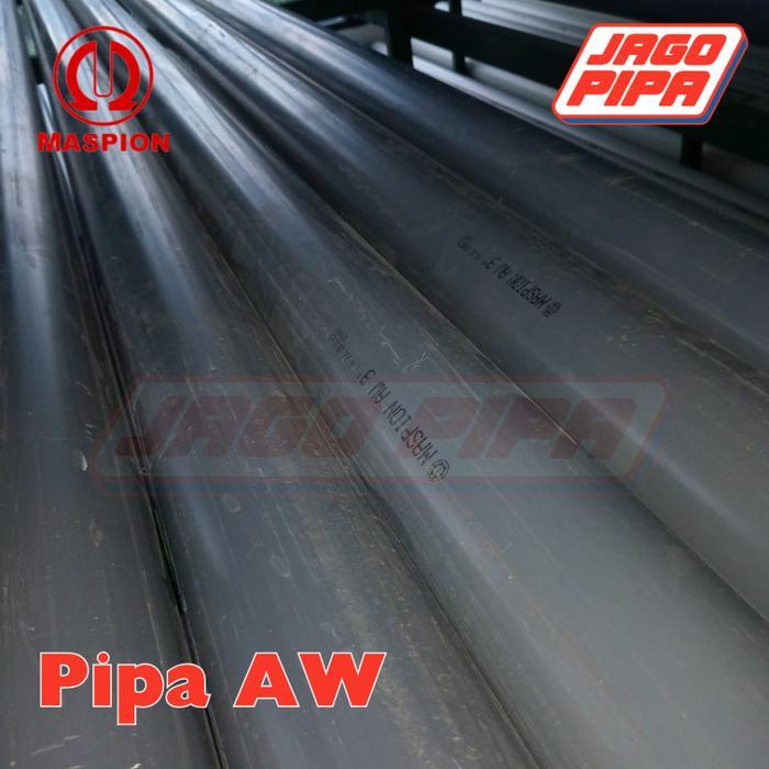 Grubyshop- Maspion Abu Pipa Aw 1/2 Inch Pvc Air Bersih Paralon 4 Meter 1/2" Abu