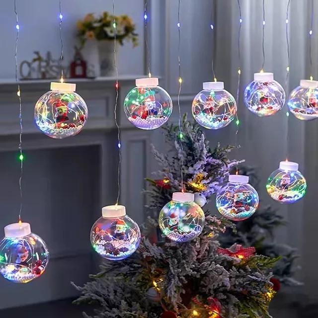LAMPU LED BOLA NATAL 8CM HIASAN POHON NATAL GANTUNGAN BOLA NATAL