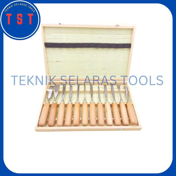 Pahat Ukir Kayu Set 12 Pcs Alat Tatah Kayu