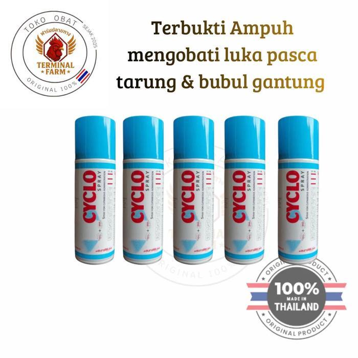 CYCLO Spray Obat Luka Ayam Thailand - Mengatasi Luka, Memar, Infeksi Kulit & Obat Ayam Luka