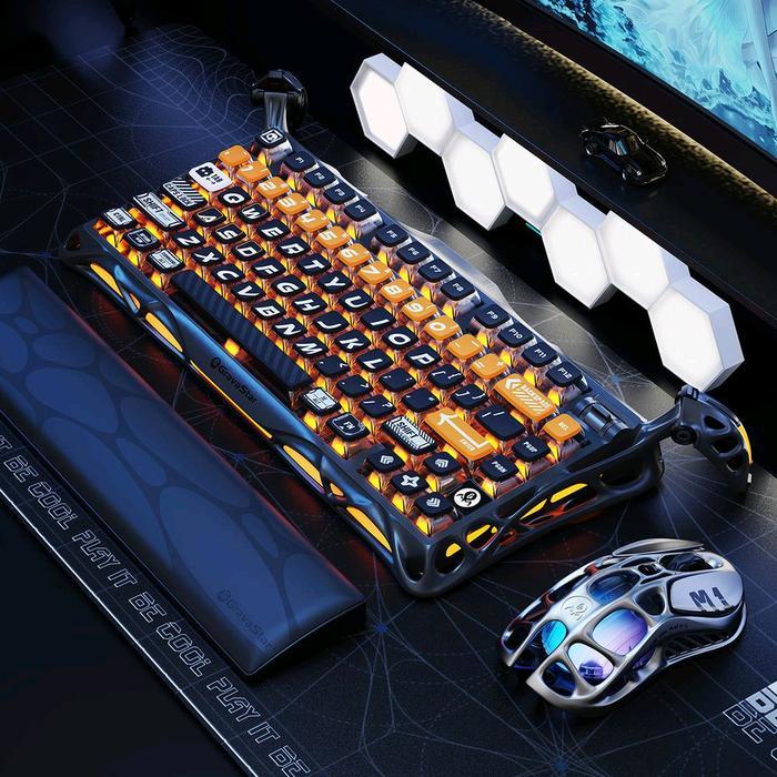 GravaStar Mercury K1 Pro CyberFlare Mechanical Wireless Gaming Keyboard Computer Keycaps