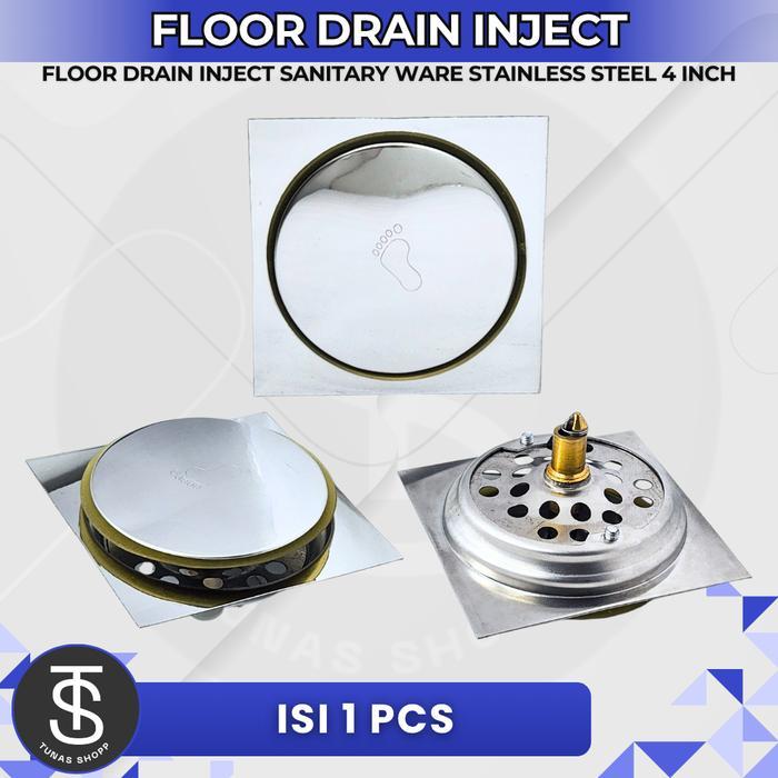 Floor Drain Inject Cml 4" Sanitary Ware Stainless Steel / Saringan Wc Kamar Mandi Injak Cml
