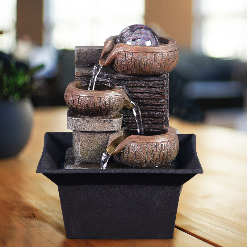 Gifts Desktop ter Fountain Portable Tabletop terfall Kit Soothing Relaxation Zen Meditation Lucky