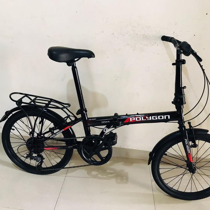 sepeda lipat UK 20 frame lurus repaint Polygon 7speed